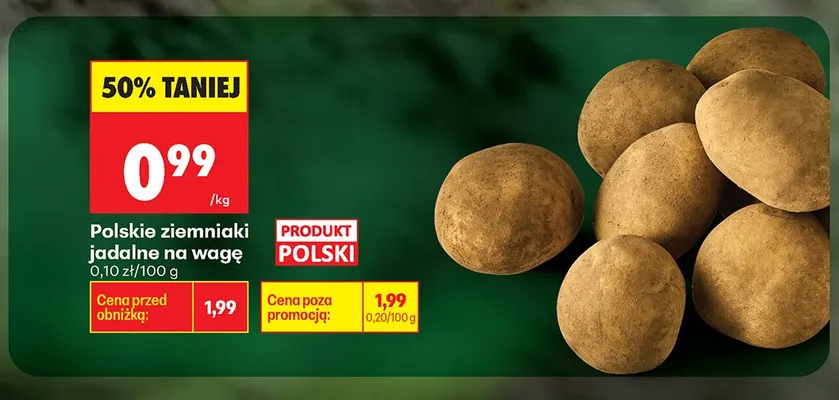 Ziemniaki jadalne na wagę polskie promocja w Biedronka