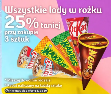 Lody w rożku promocja w Dino