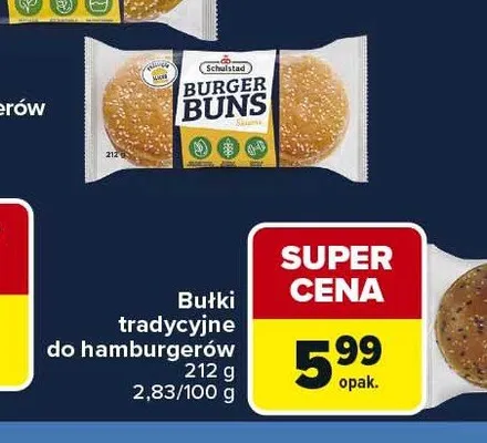 Bułki tradycyjne do hamburgerów Schulstad promocja w Carrefour
