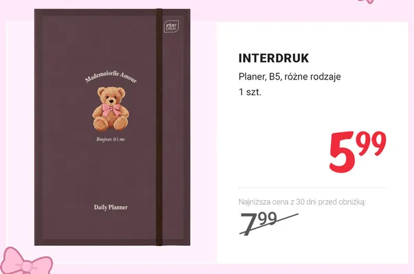 Planer B5 Interdruk promocja w Rossmann