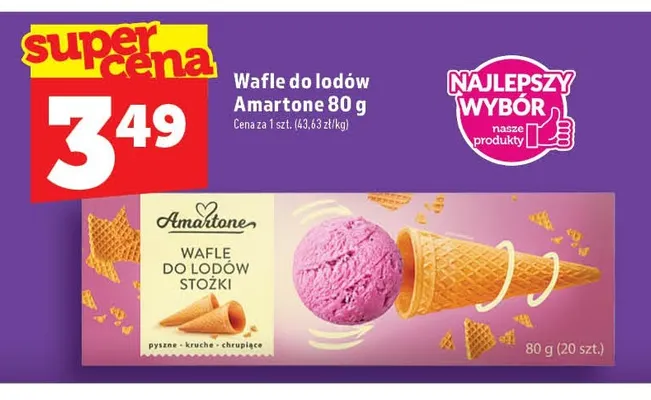 Wafle do lodów Amartone promocja w TOPAZ