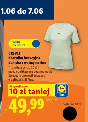 Koszulka funkcyjna damska z wełną merino CRIVIT promocja w Lidl
