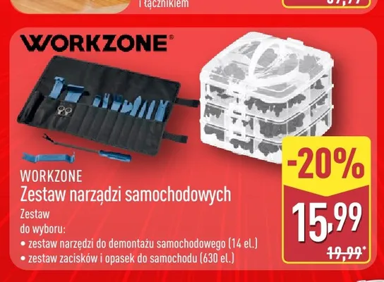 Zestaw narzędzi samochodowych Workzone promocja w Aldi