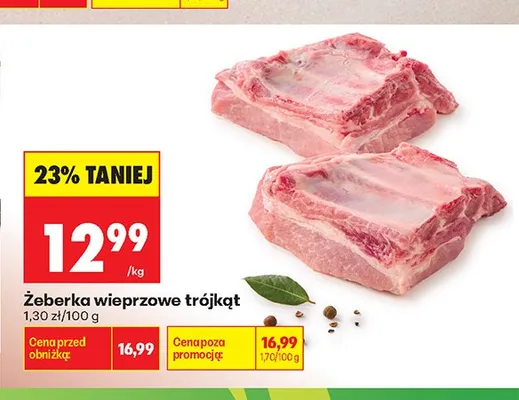 Żeberka wieprzowe trójkąt promocja w Biedronka