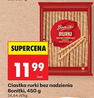 Ciastka rurki bez nadzienia promocja w Biedronka