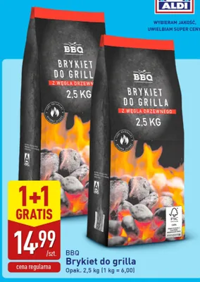 Brykiet do grilla z węgla drzewnego BBQ promocja w Aldi