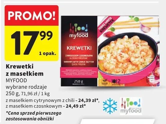 Krewetki z masełkiem wybrane rodzaje promocja w Intermarche