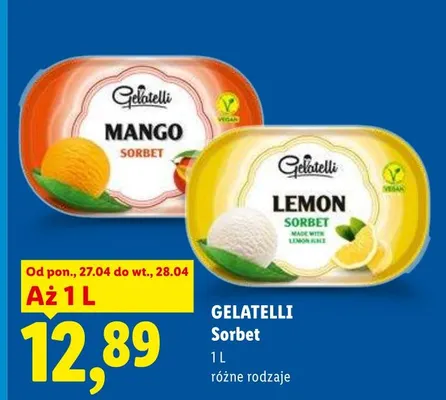 Lody Sorbet Mango Gelatelli promocja w Lidl