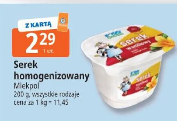 Serek homogenizowany Mlekpol promocja w Leclerc