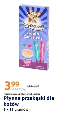 Płynne przekąski dla kotów Purrfections Liquid Cat Sticks promocja w Action