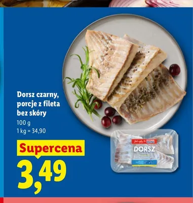 Dorsz czarny porcje z fileta bez skóry promocja w Lidl