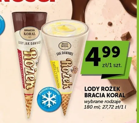 Lody Rożek tarta cytrynowa Bracia Koral promocja w Euro Sklep