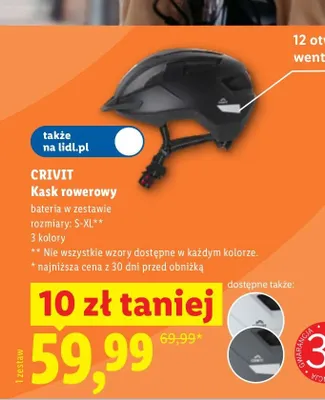 Kask rowerowy Crivit promocja w Lidl