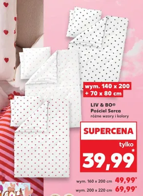 Pościel Serca różne wzory i kolory wym. 140 x 200 + 70 x 80 cm promocja w Kaufland