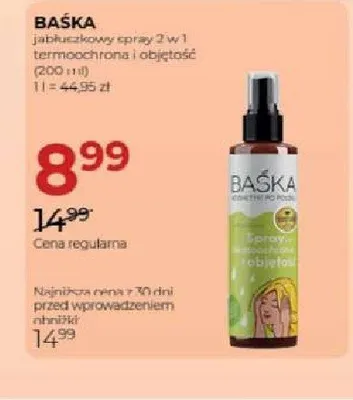 Spray termoochrona i objętość 2 w 1 Baśka jabłuszkowy promocja w Drogerie Jawa