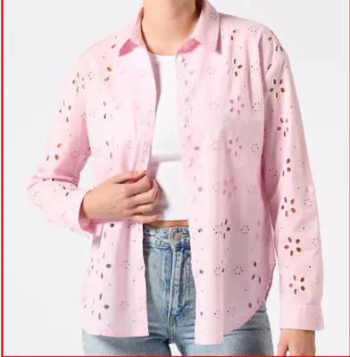 Bluzka ażurowy wzór, zapinana na guziki promocja w KiK