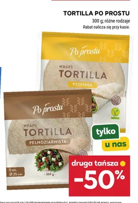 Tortilla pełnoziarnista Po prostu promocja w Stokrotka