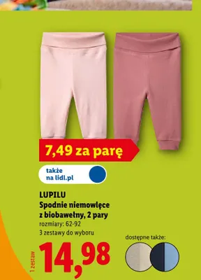 Spodnie niemowlęce Lupilu 2-pak promocja w Lidl