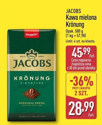 Kawa mielona Krönung Jacobs promocja w Aldi
