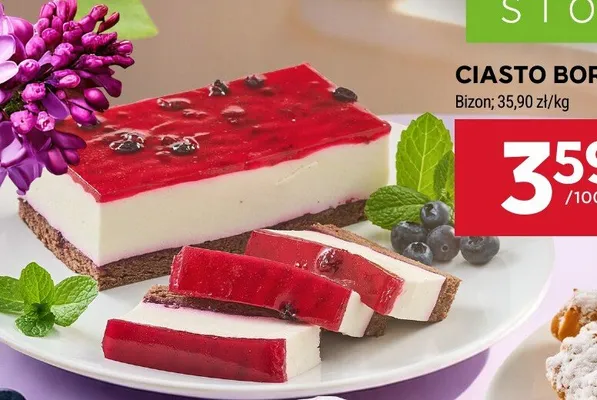 Ciasto borówkowe Bizon promocja w Stokrotka
