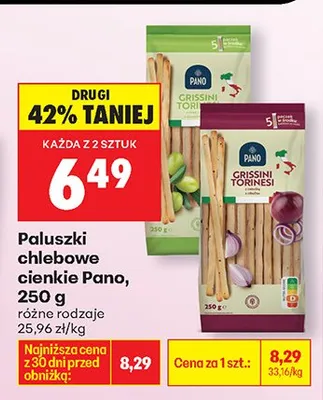 Paluszki chlebowe cienkie grissini, różne rodzaje promocja w Biedronka