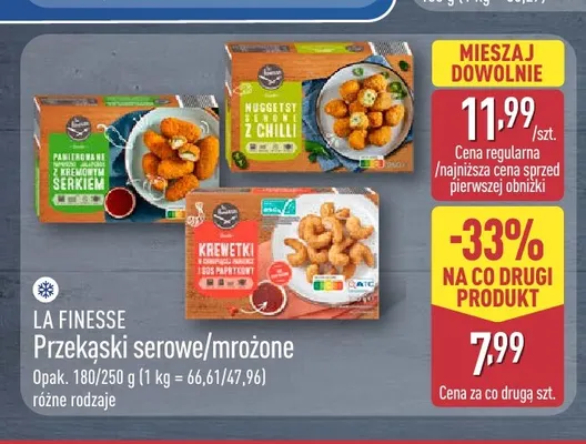 Przekąski serowe mrożone La Finesse promocja w Aldi