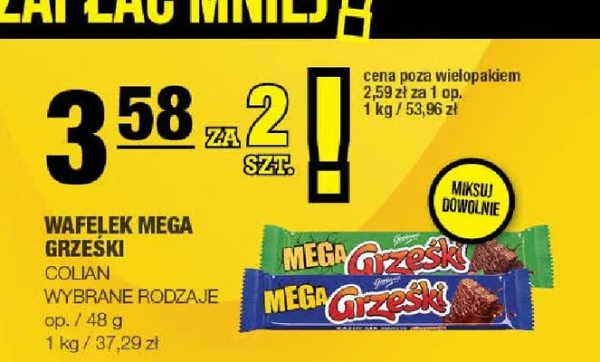 Wafelek Mega Grześki Colian promocja w SPAR