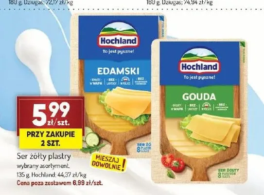 Ser żółty plastry Hochland Gouda promocja w Avita