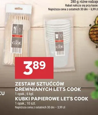 Zestaw sztućców drewnianych Let's Cook promocja w Stokrotka