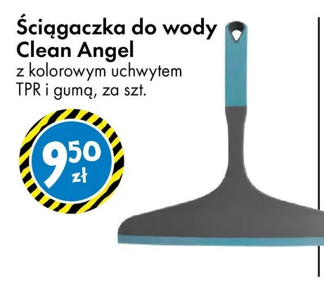 Ściągaczka do wody Clean Angel z kolorowym uchwytem TPR i gumą promocja w Tedi