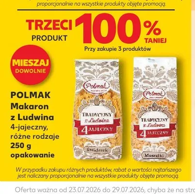 Makaron z Ludwina 4-jajeczny muszelki Polmak promocja w Kaufland