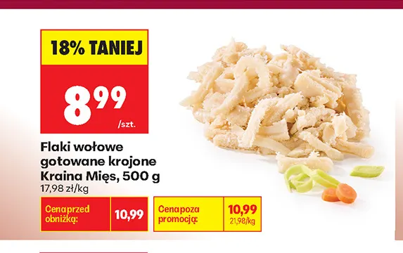 Flaki wołowe gotowane krojone Kraina Mięs promocja w Biedronka