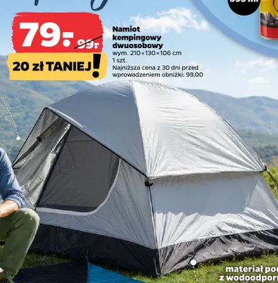 Namiot kempingowy dwuosobowy wym. 210x130x106 cm Netto promocja w Netto