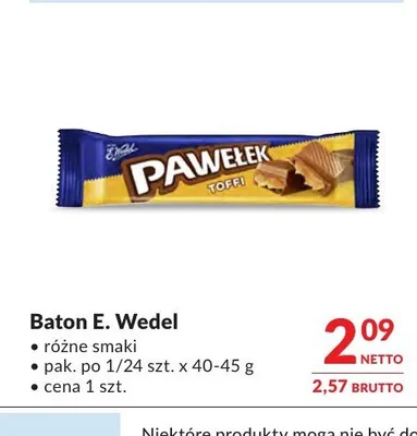 Baton Pawełek E. Wedel promocja w Makro