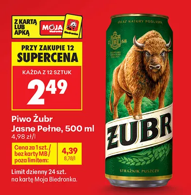 Piwo Żubr promocja w Biedronka
