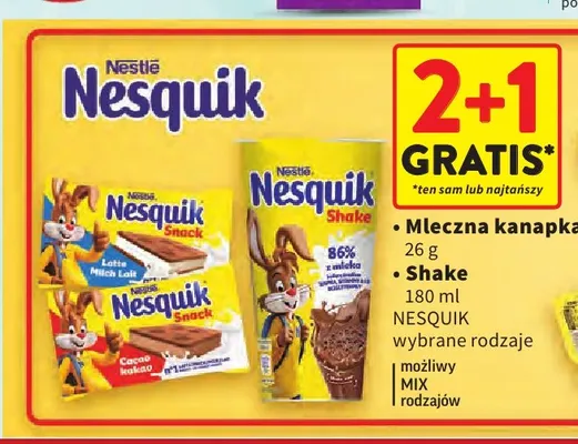 Mleczna kanapka Nesquik kakaowa promocja w Intermarche