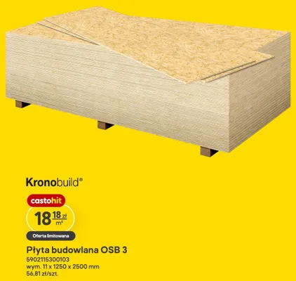 Płyta budowlana OSB 3 Kronobuild promocja w Castorama
