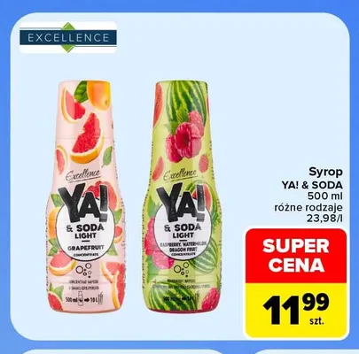 Syrop Ya! & Soda grapefruit Excellence promocja w Carrefour Market