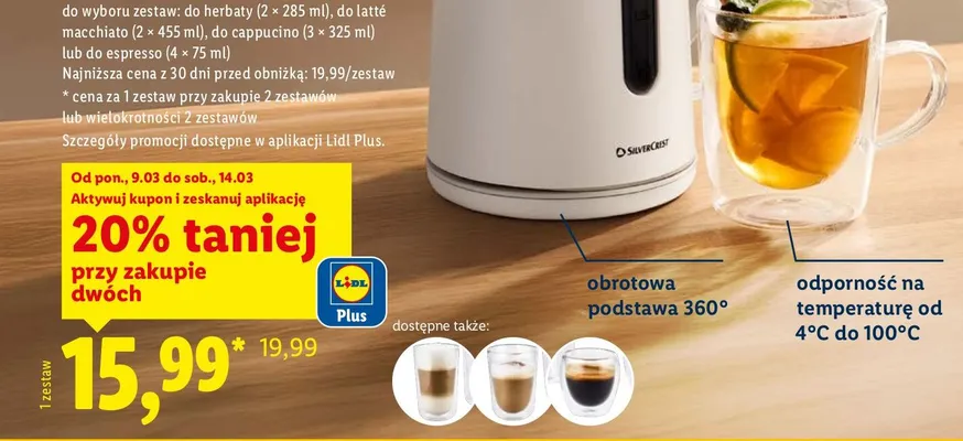 Zestaw 2, 3 lub 4 szklanek termicznych promocja w Lidl