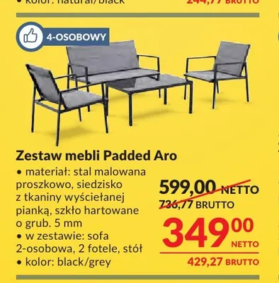 Zestaw mebli Padded Aro promocja w Makro
