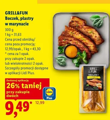Boczek plastry w marynacie Grill&Fun promocja w Lidl