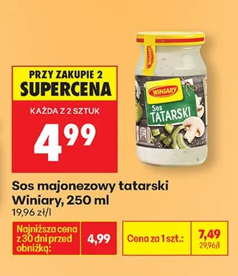Sos majonezowy tatarski promocja w Biedronka