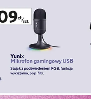 Mikrofon gamingowy USB Trust Yunix promocja w Auchan