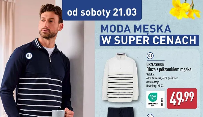 Bluza z półzamkiem męska promocja w Aldi