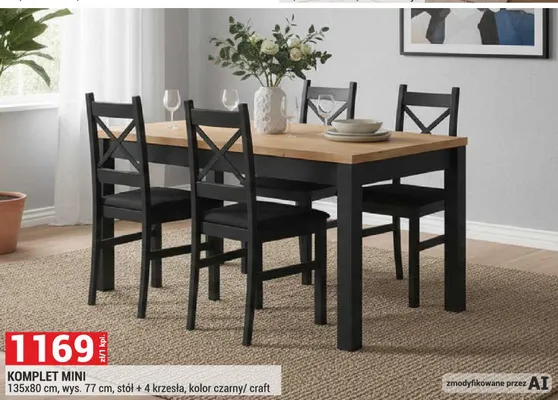 Komplet stół + 4 krzesła Mini promocja w Merkury Market