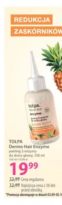 Dermo Hair Enzyme peeling 3 enzymy do skóry głowy Tołpa promocja w Hebe