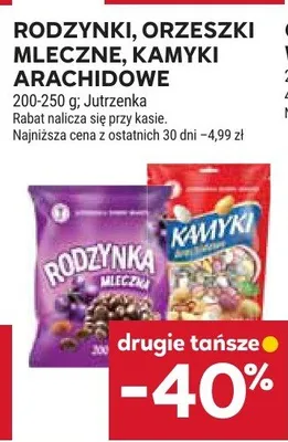 Rodzynki, orzeszki mleczne, kamyki arachidowe promocja w Stokrotka