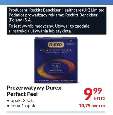 Prezerwatywy Durex Perfect Feel promocja w Makro