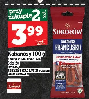 Kabanosy 100 g promocja w TOPAZ