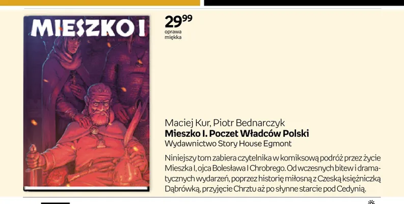Książka Mieszko I. Poczet Władców Polski Maciej Kur, Piotr Bednarczyk oprawa miękka promocja w Empik